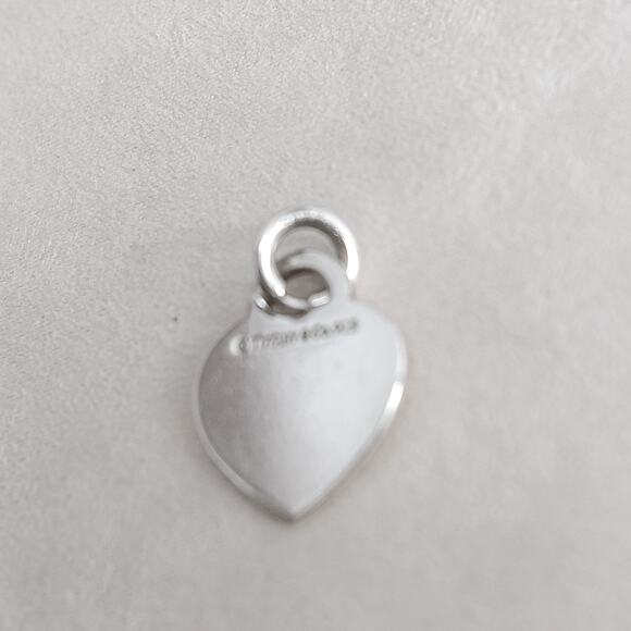 Tiffany & Co Notes Cursive Heart Tag Charm Sterling Silver Authentic 1" 6g - Picture 4 of 6